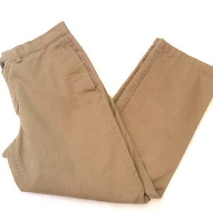 VINTAGE Midrise Classic Tan Khaki Chino Cropped Ankle Pant 100% Cotton